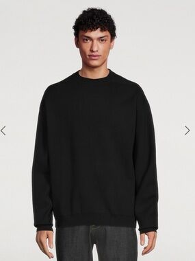 Studio Nicholson Hemyl Merino Wool Cotton Sweater Black XL